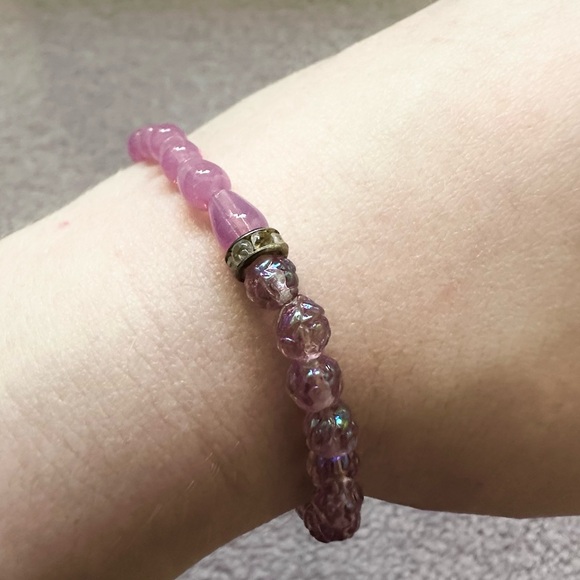 Handmade Jewelry - NWT Charity Purple Beaded Bracelet